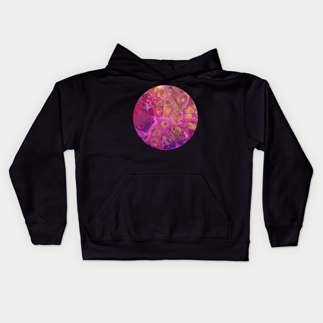 Pink Passion / Acrylic Pouring Kids Hoodie by nathalieaynie